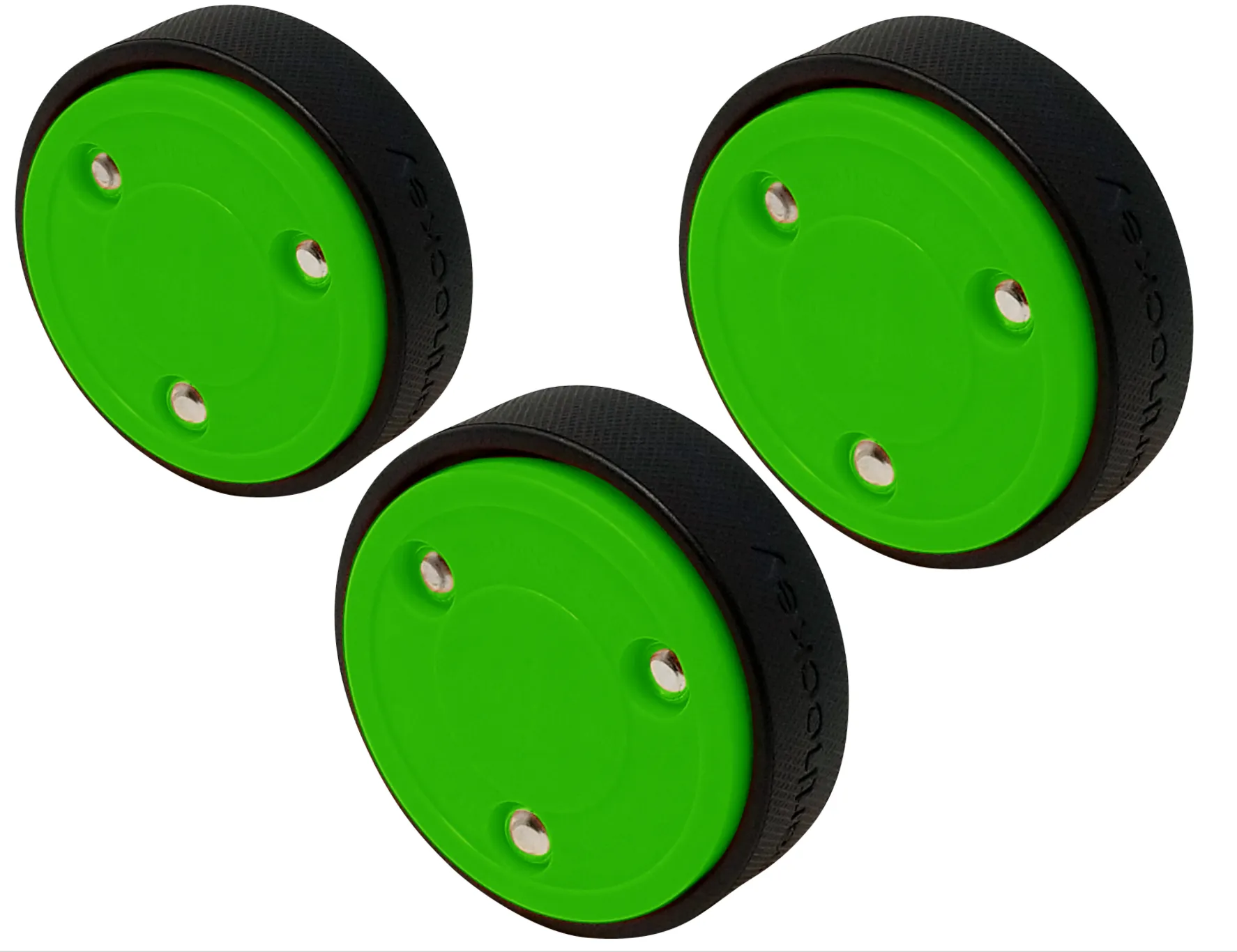 4oz GREEN Slider Stickhandling Puck - BOX of 40