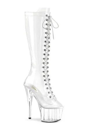 ADORE-2020C Knee Boot | Clear Vinyl