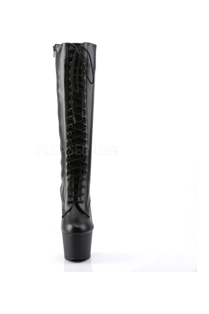 ADORE-2023 Platform Boot  | Black Faux Leather