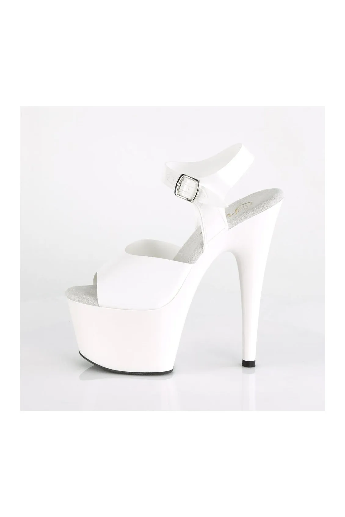 ADORE-708N Platform Sandal | White Faux Leather
