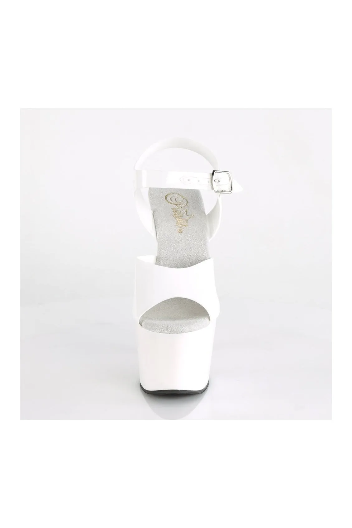 ADORE-708N Platform Sandal | White Faux Leather