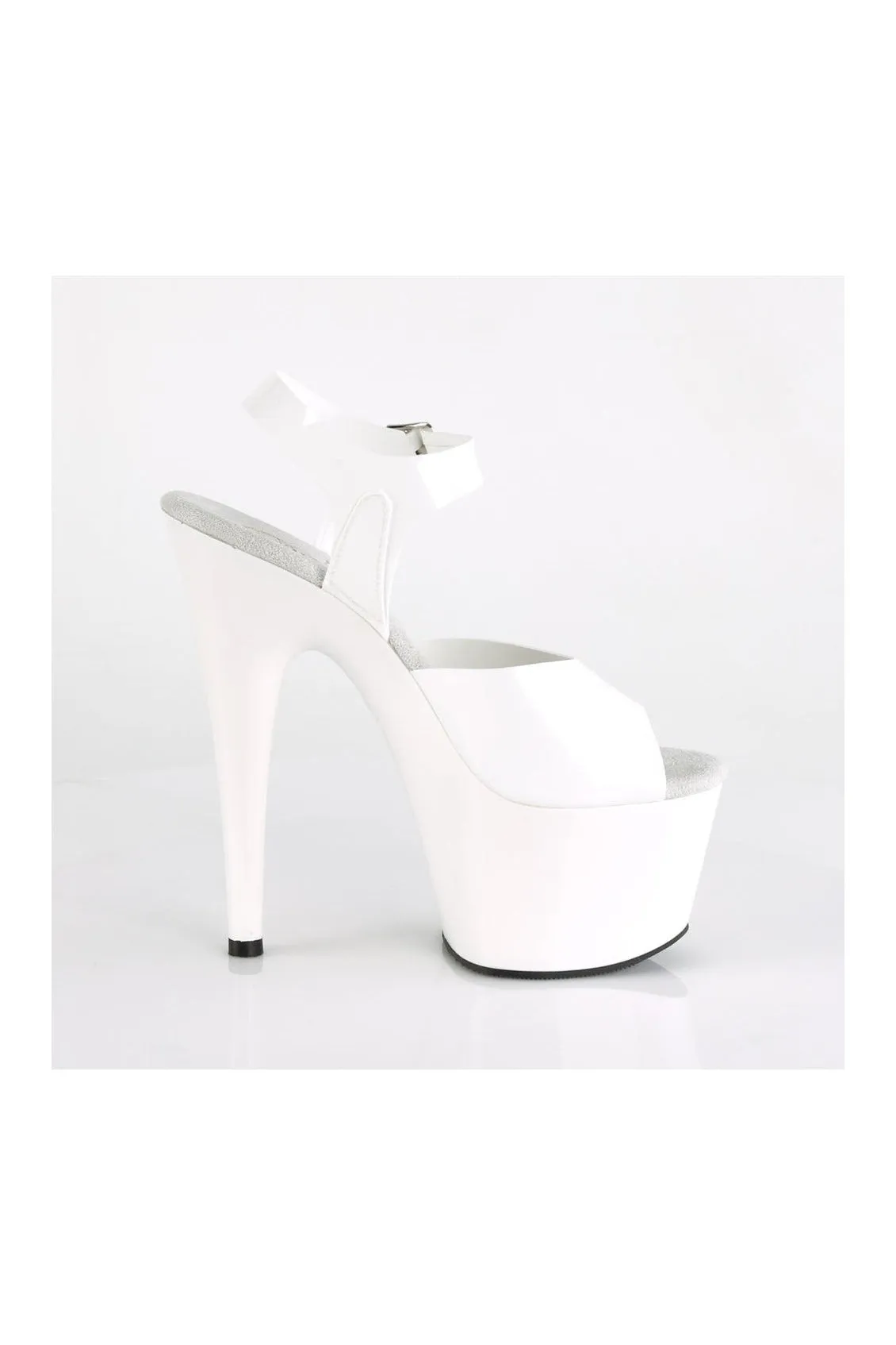ADORE-708N Platform Sandal | White Faux Leather