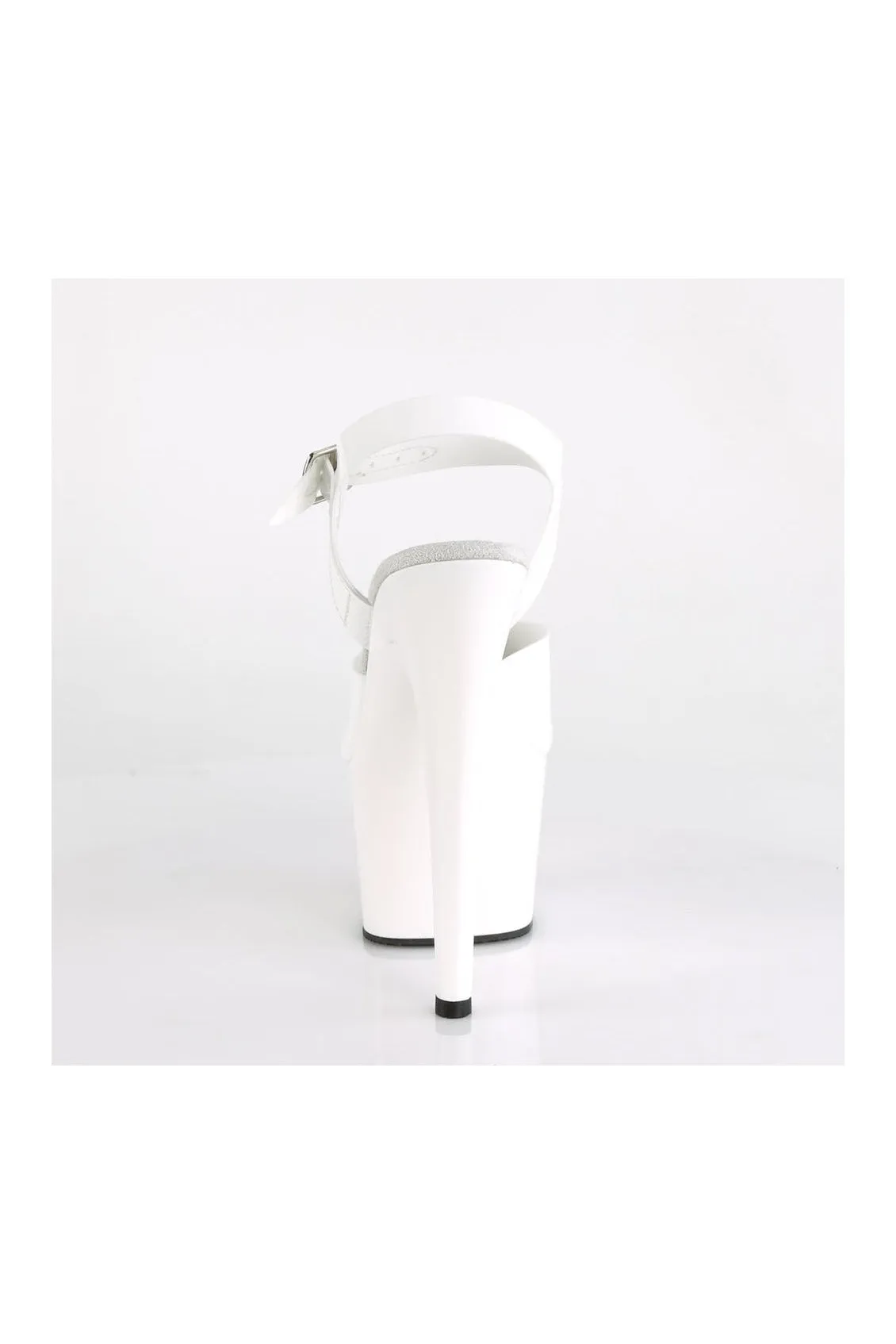 ADORE-708N Platform Sandal | White Faux Leather