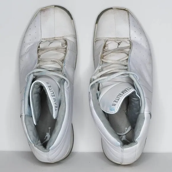 Air Jordan Men's Team Elite II Basketball Shoes Sneakers White Size 13 | AN