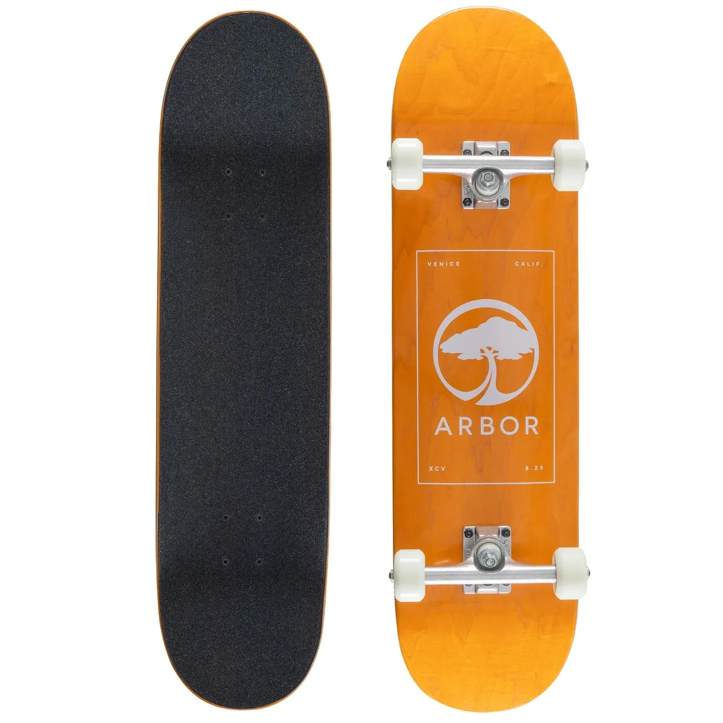 Arbor Street Complete 8.25 Logo Orange Skateboard