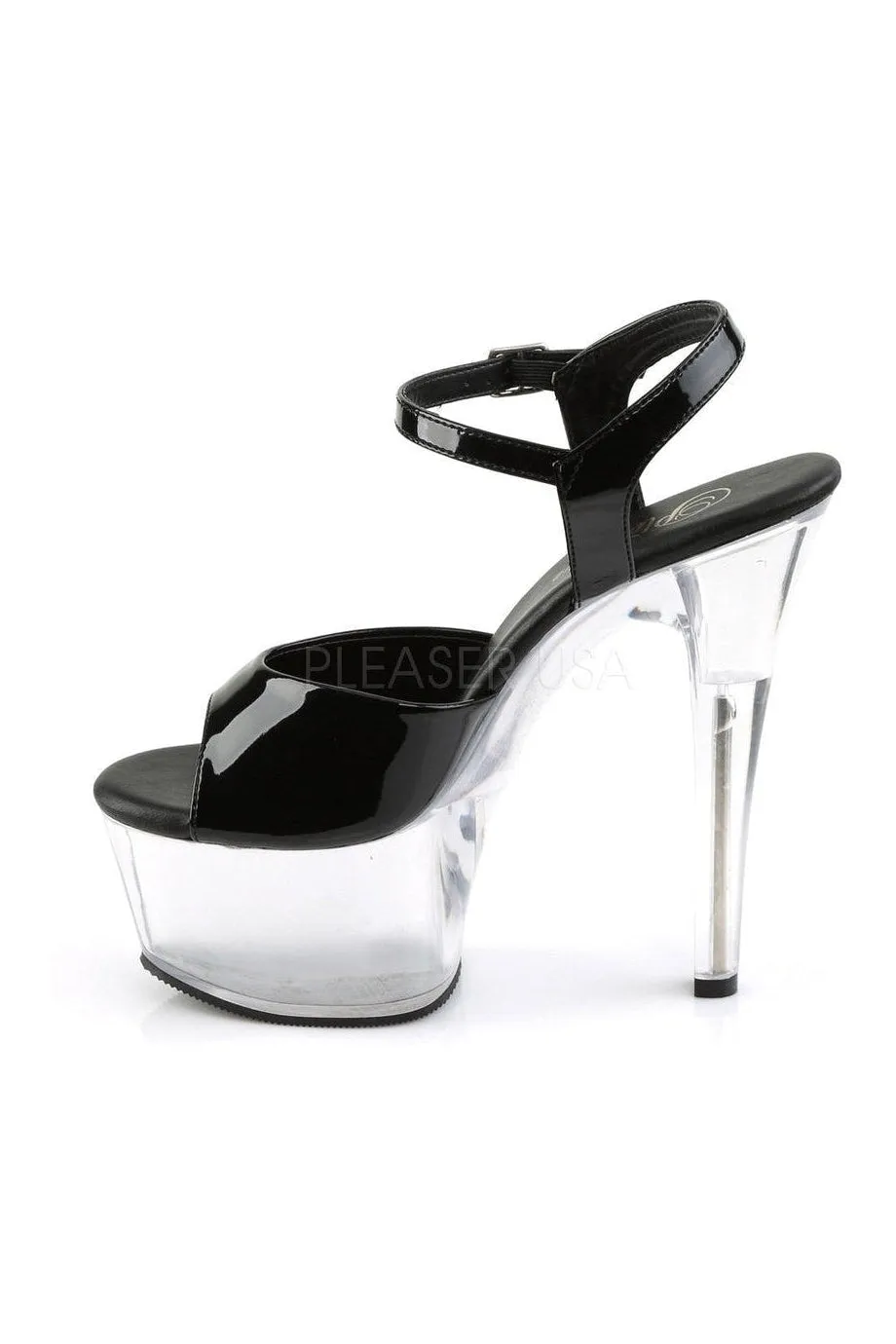 ASPIRE-609 Platform Sandal  | Black Patent