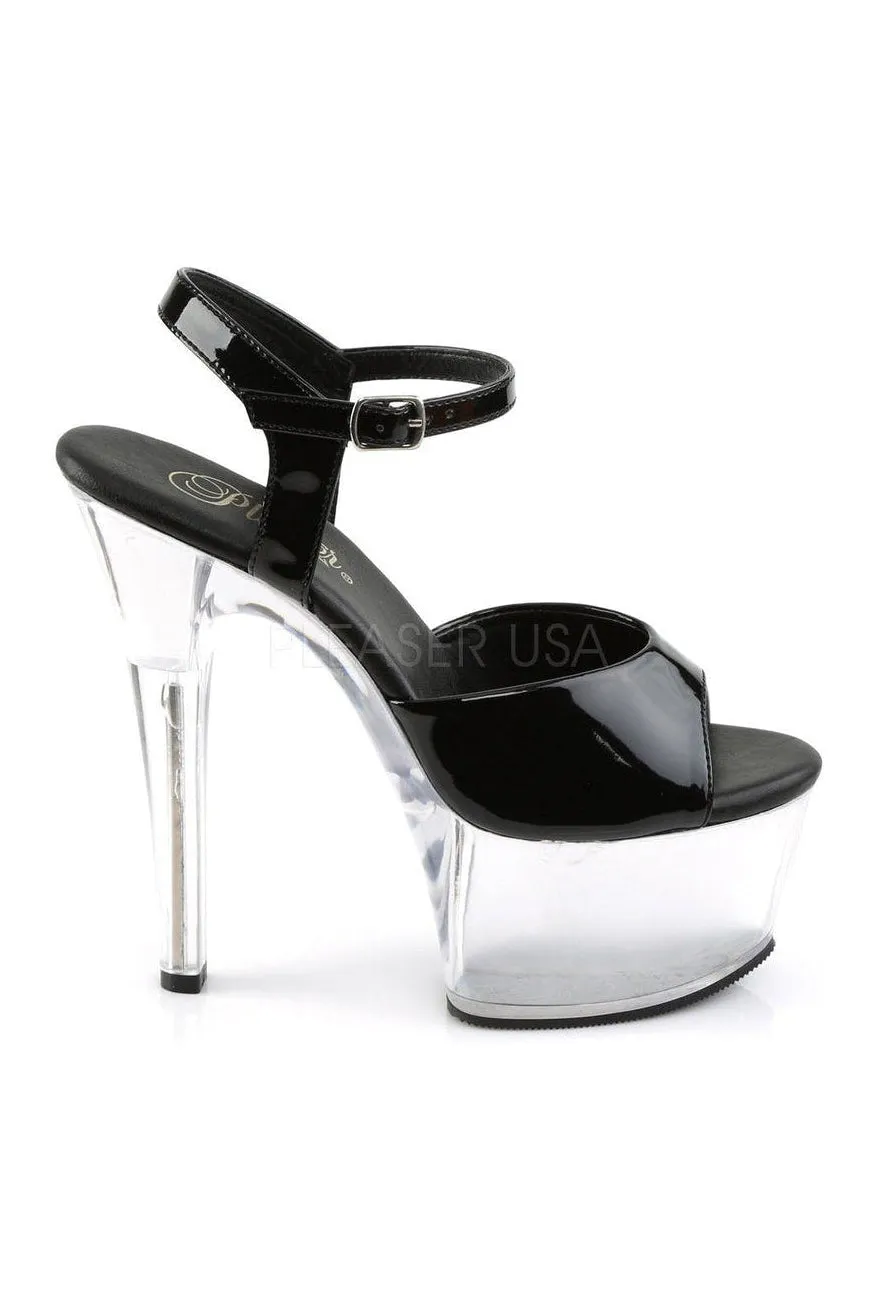 ASPIRE-609 Platform Sandal  | Black Patent