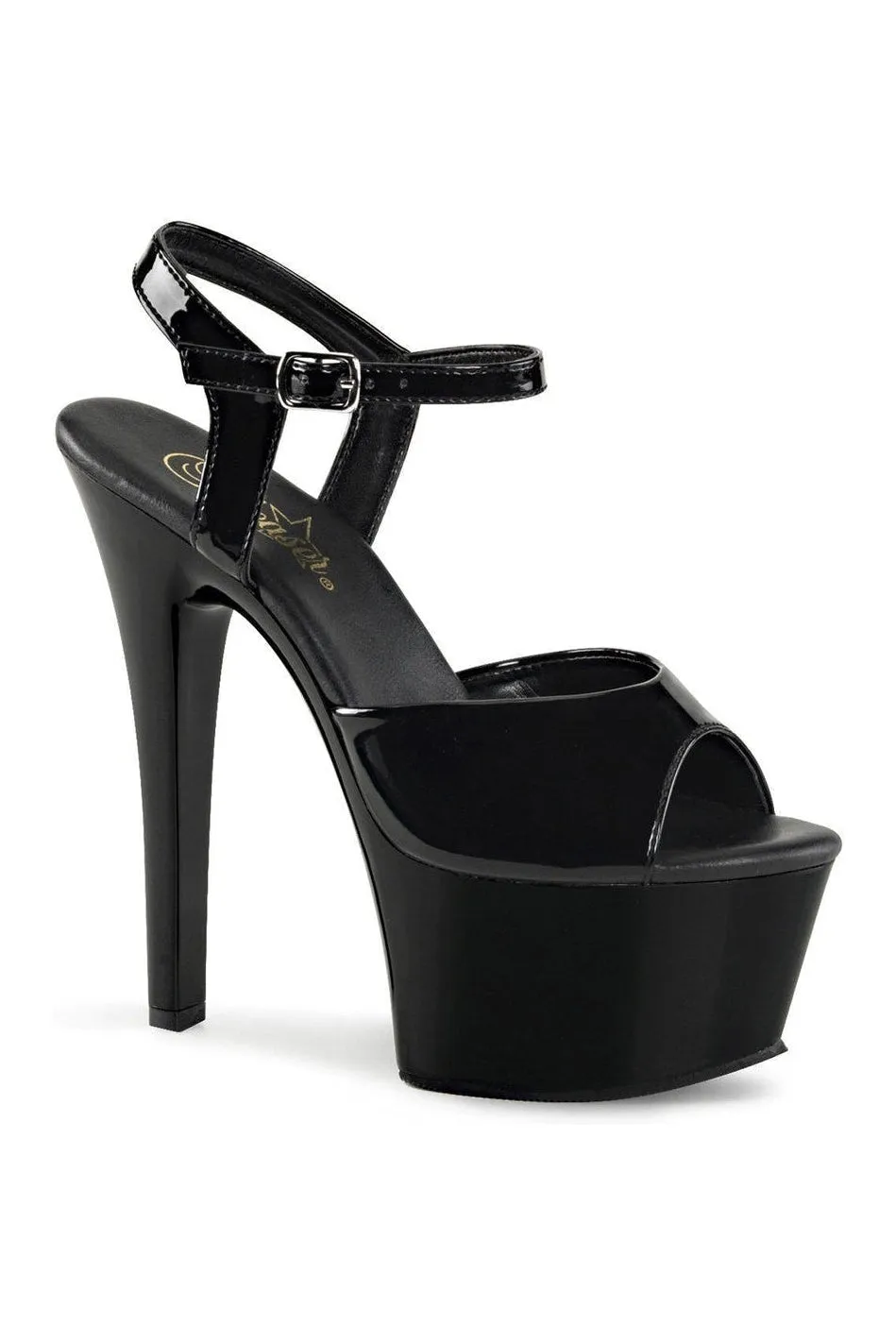ASPIRE-609 Platform Sandal  | Black Patent