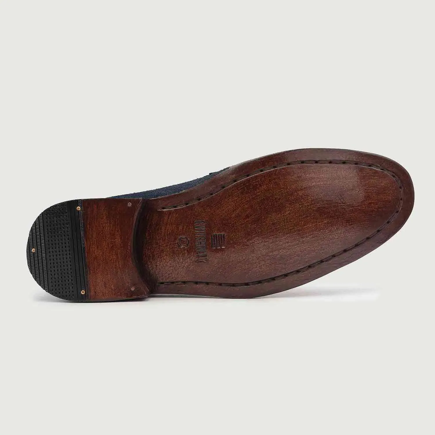 Baxton Blue Suede Leather Loafers
