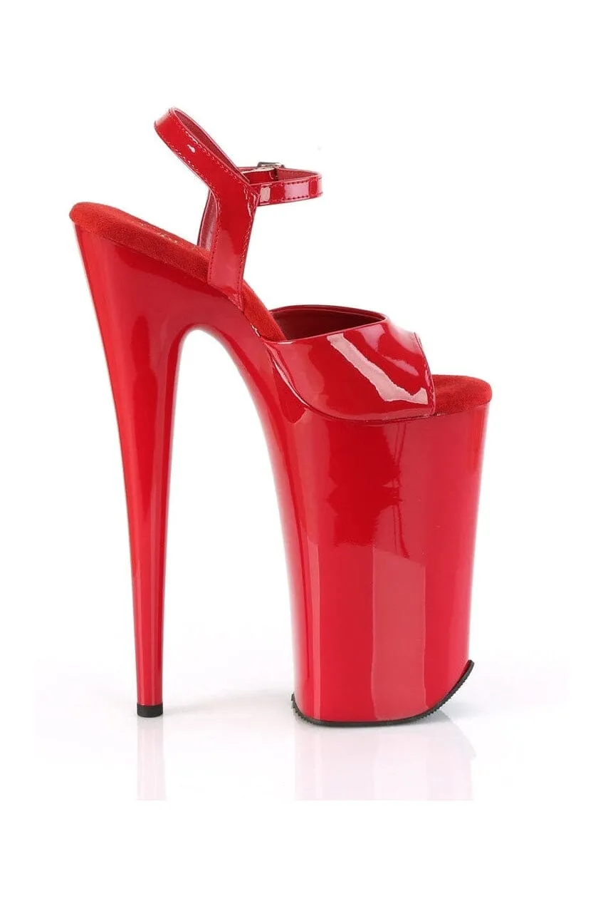 BEYOND-009 Red Faux Leather Sandal