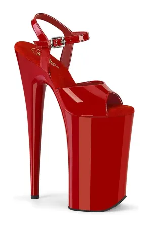 BEYOND-009 Red Faux Leather Sandal