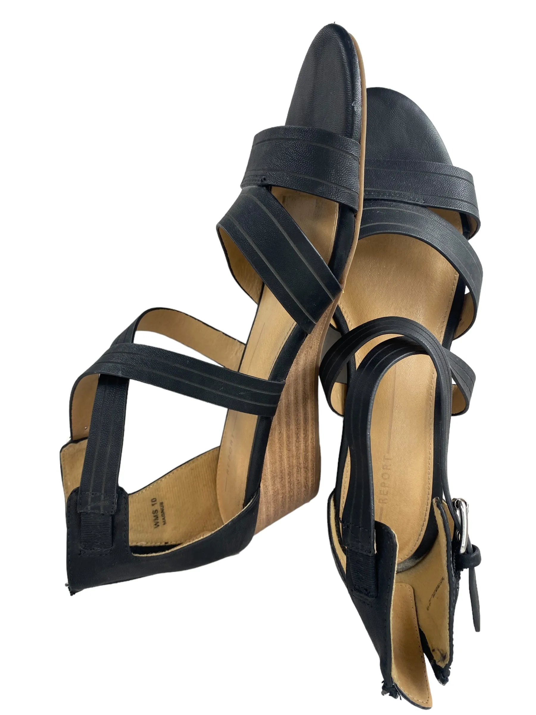 Black Sandals Heels Platform Report, Size 10