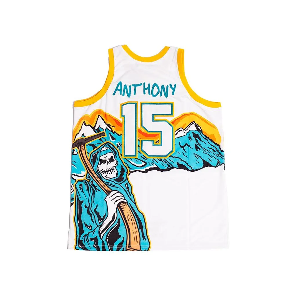 BRAND X HOODED ONES IN MILE HIGH BASKETBALL JERSEY (WHITE)