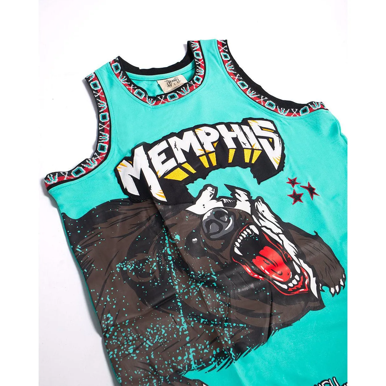 BRAND X RAISE HELL IN MEMPHIS BASKETBALL JERSEY (TEAL)