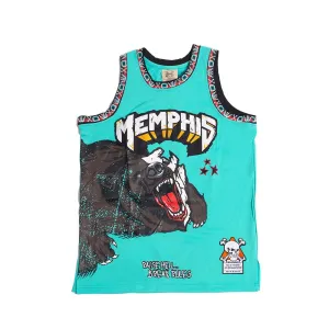 BRAND X RAISE HELL IN MEMPHIS BASKETBALL JERSEY (TEAL)