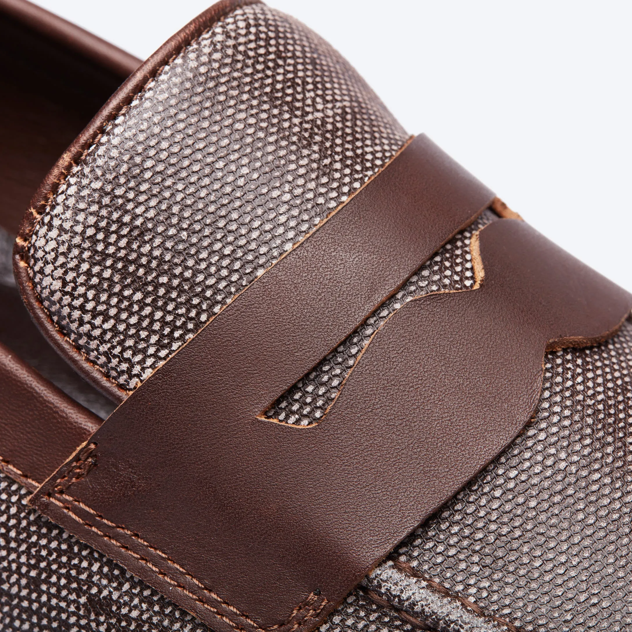 Brown Twill Loafer Shoes