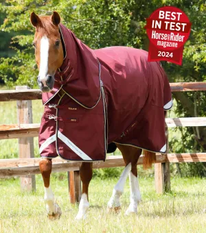 Buster Zero Turnout Rug with Classic Neck Cover Burgundy
