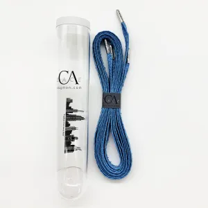 CA Lace “Genesis Carolina Blue Mamba”  Custom Blue Authentic Python Hand Crafted Shoe Laces