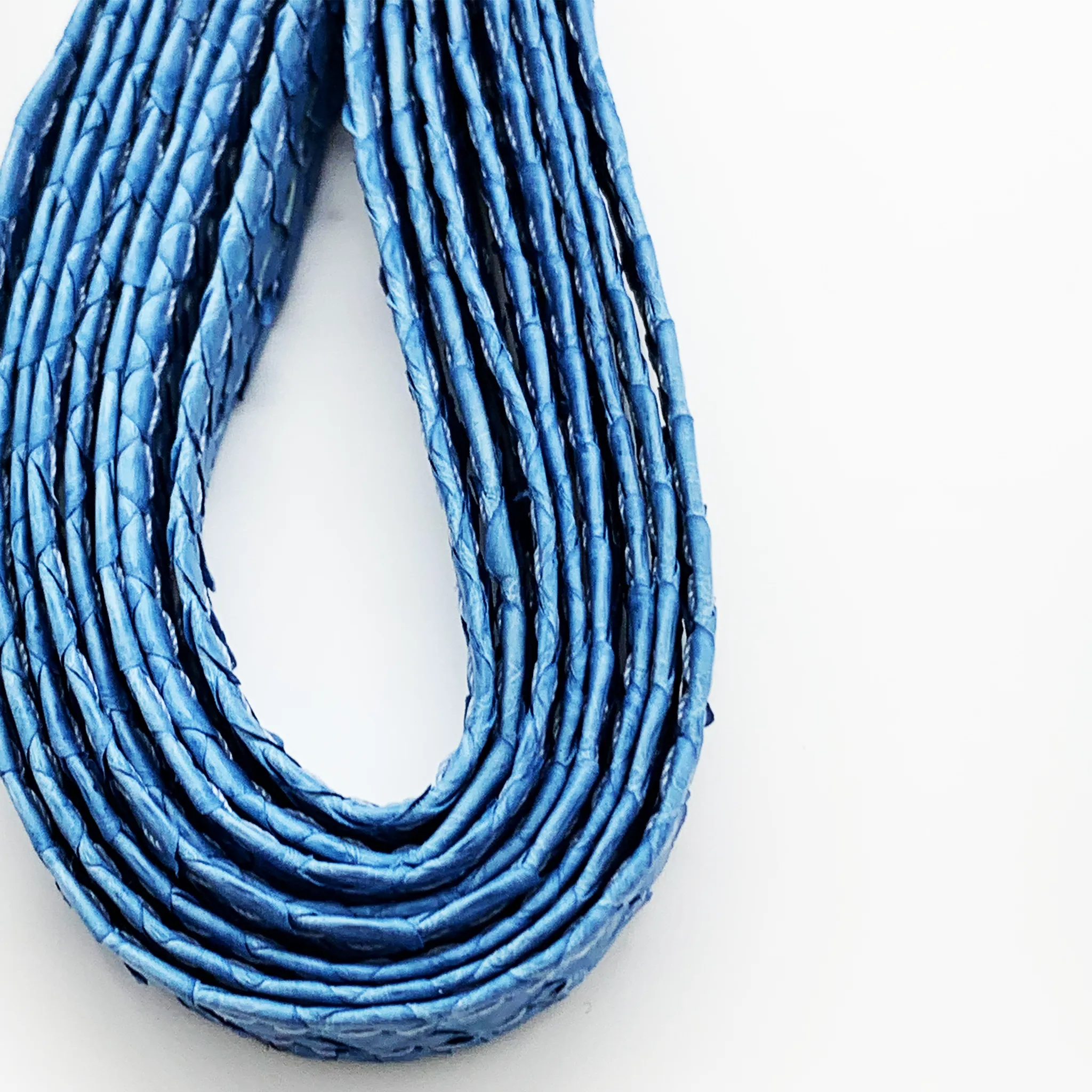 CA Lace “Genesis Carolina Blue Mamba”  Custom Blue Authentic Python Hand Crafted Shoe Laces