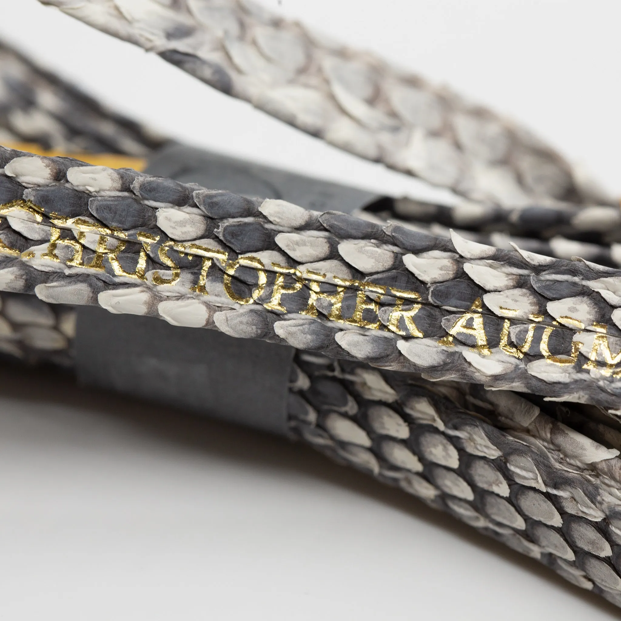 CA Lace “Genesis Natural Mamba” Natural Authentic Python Hand Crafted Shoe Laces with Custom CA Brass Aglet