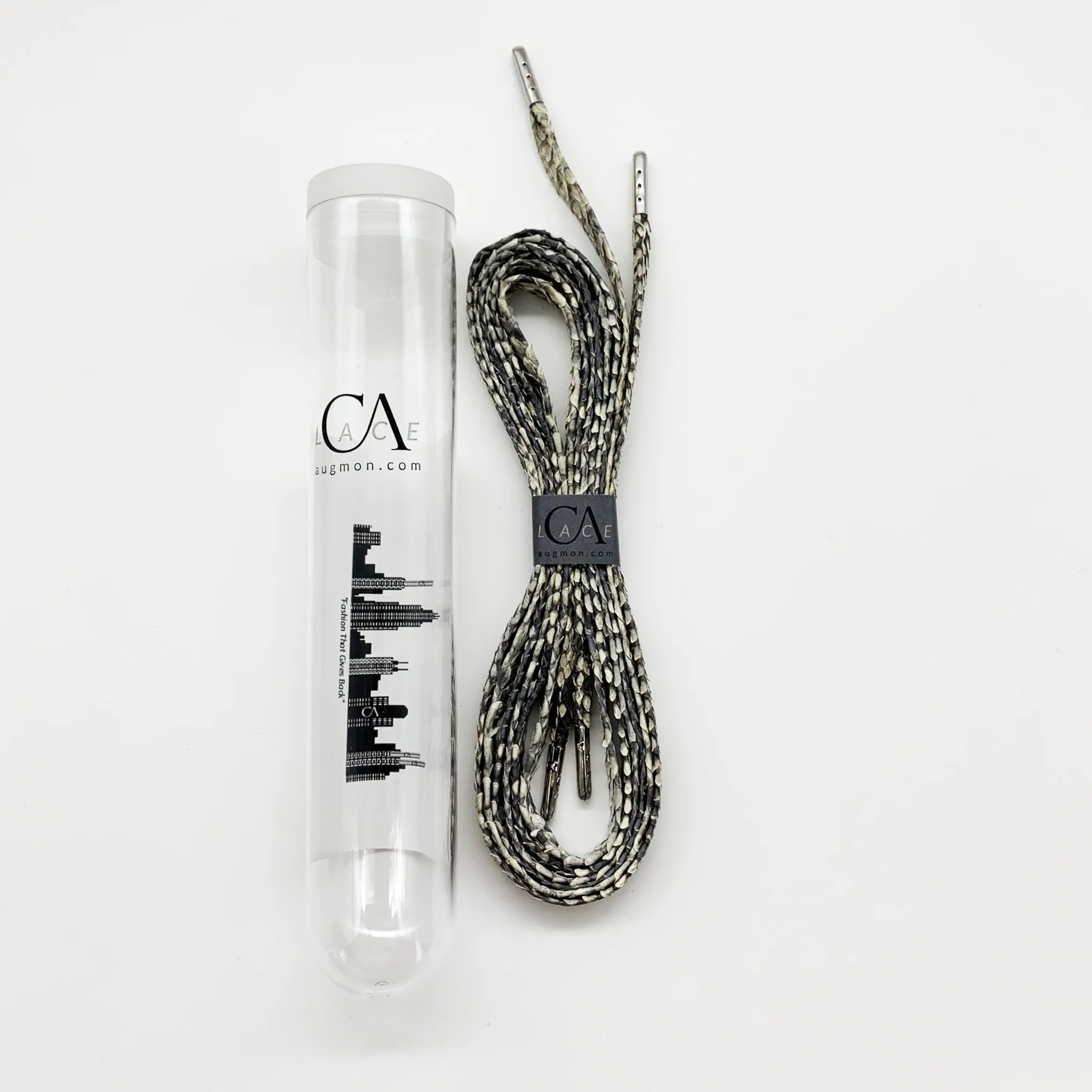 CA Lace “Genesis Natural Mamba” Natural Authentic Python Hand Crafted Shoe Laces with Custom CA Brass Aglet