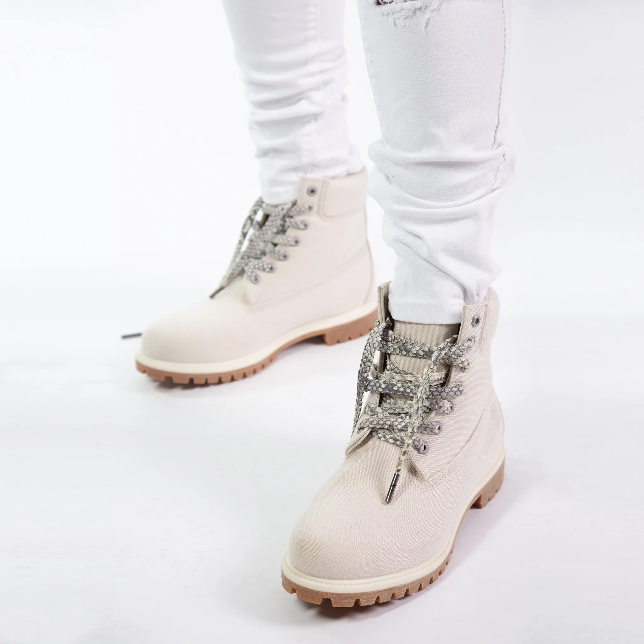CA Lace “Genesis Natural Mamba” Natural Authentic Python Hand Crafted Shoe Laces with Custom CA Brass Aglet