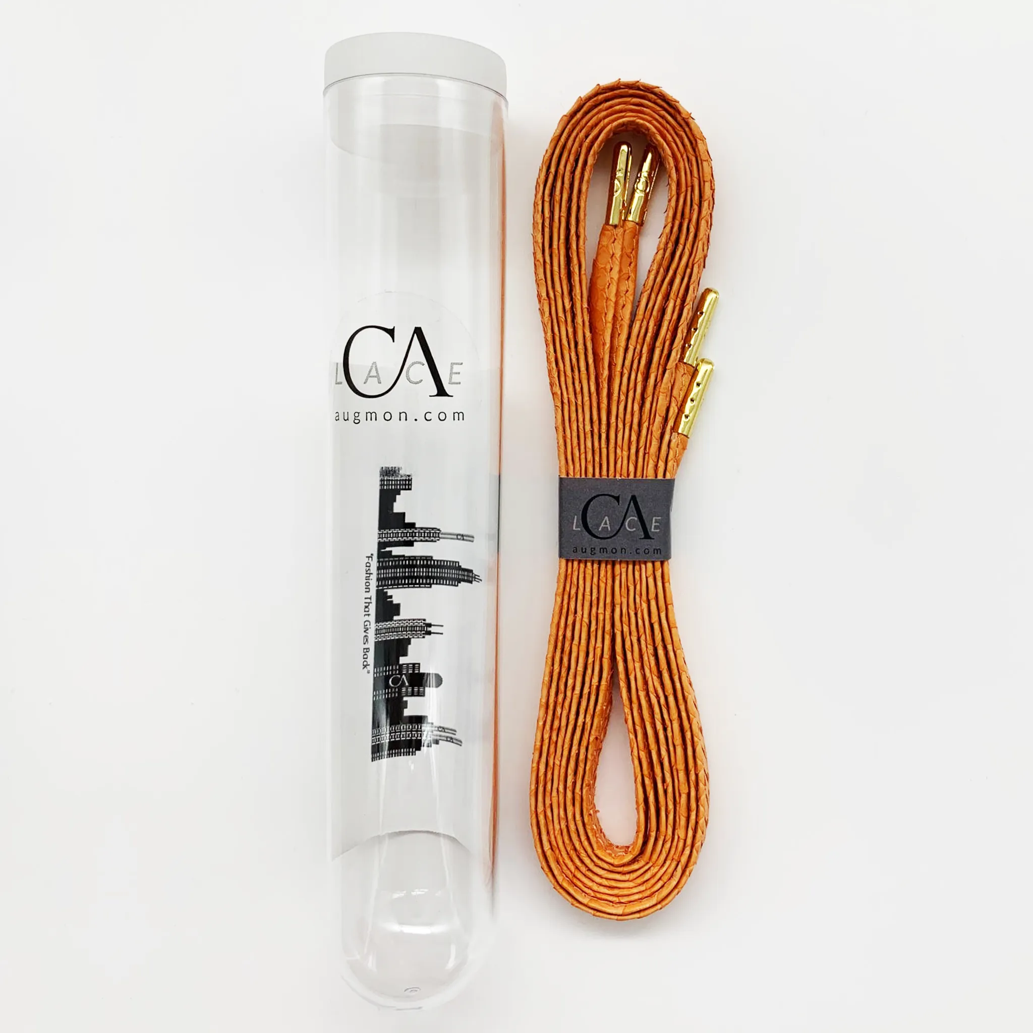 CA Lace “Genesis Orange Mamba” Custom Authentic Python Shoe Laces