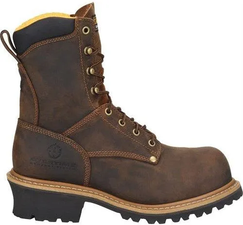 Carolina Men's Poplar 8"� Soft Toe Waterproof Logger Work Boot - Brown - CA9053