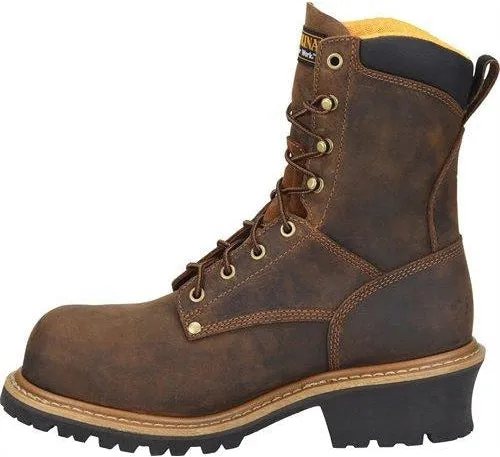 Carolina Men's Poplar 8"� Soft Toe Waterproof Logger Work Boot - Brown - CA9053