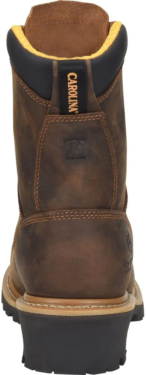 Carolina Men's Poplar 8"� Soft Toe Waterproof Logger Work Boot - Brown - CA9053