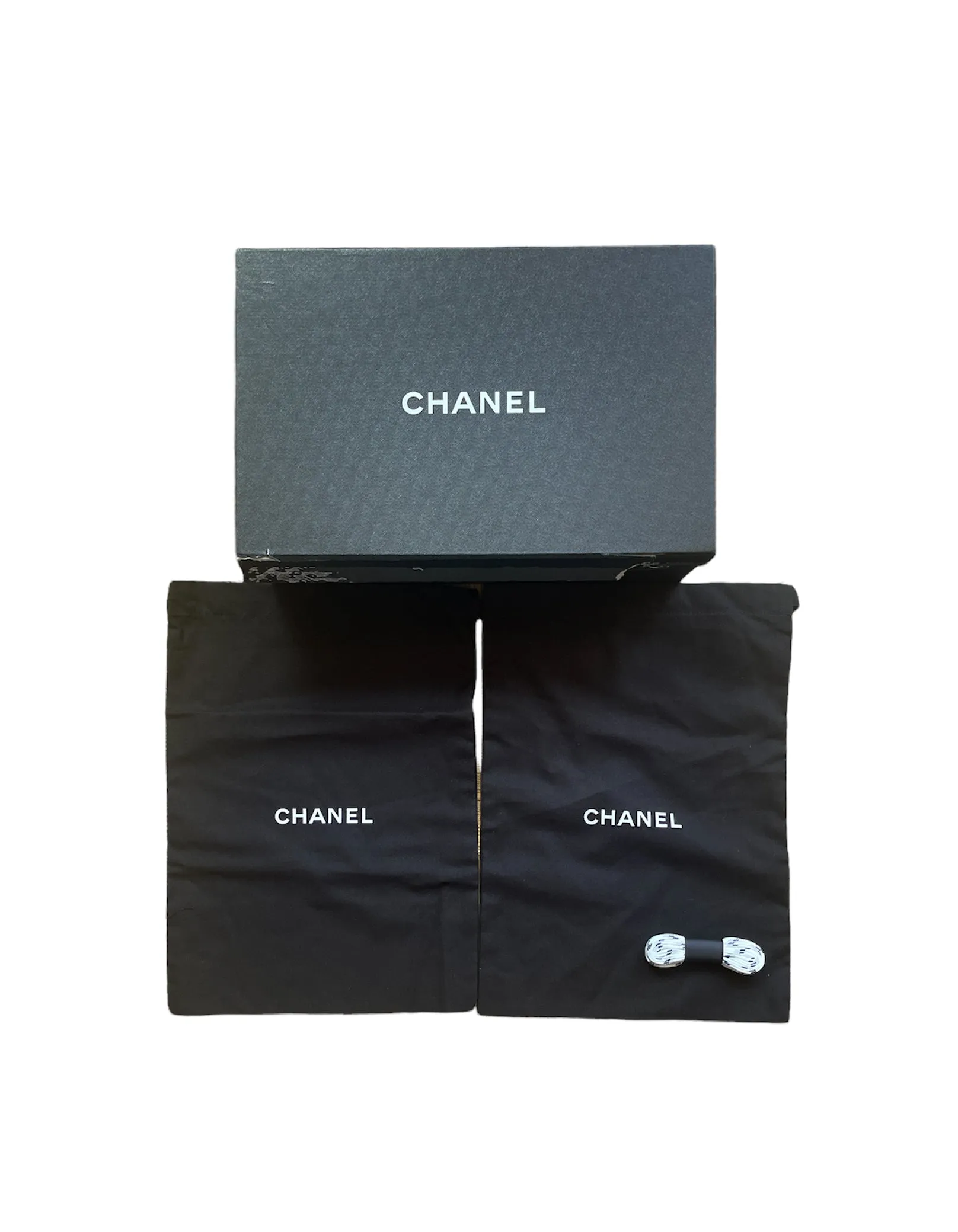 Chanel 2019 White Logo Athletic Sneakers sz 38.5