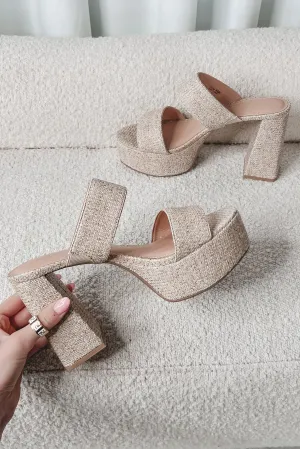 CHINESE LAUNDRY Nice Natural Heel Sandals