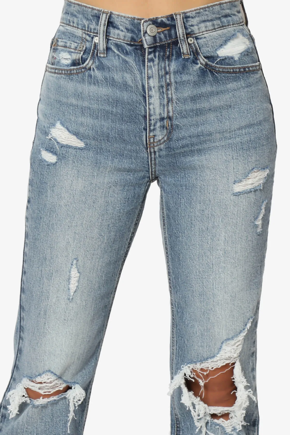 Codi High Rise Dad Baggy Jeans in Route Med