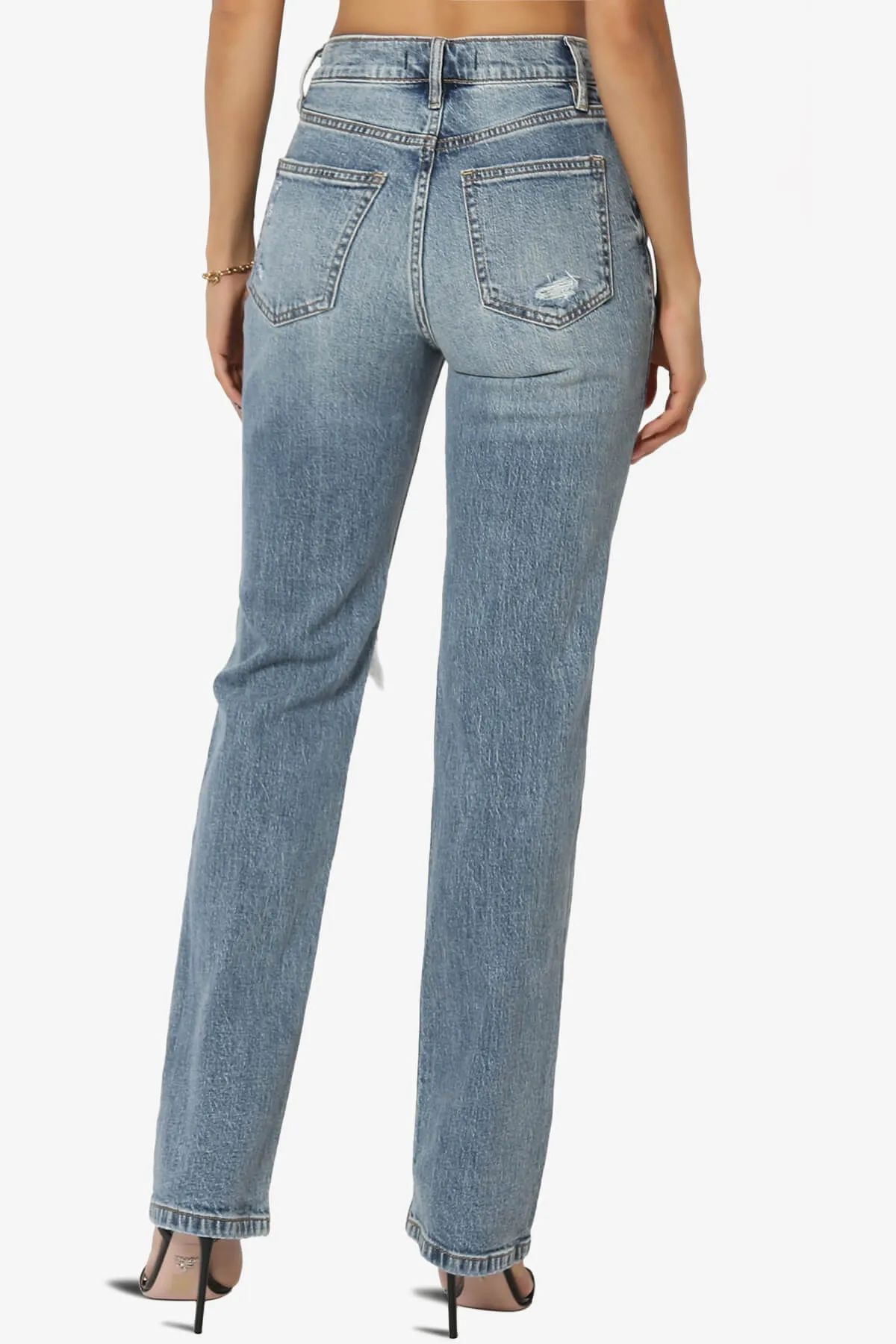 Codi High Rise Dad Baggy Jeans in Route Med