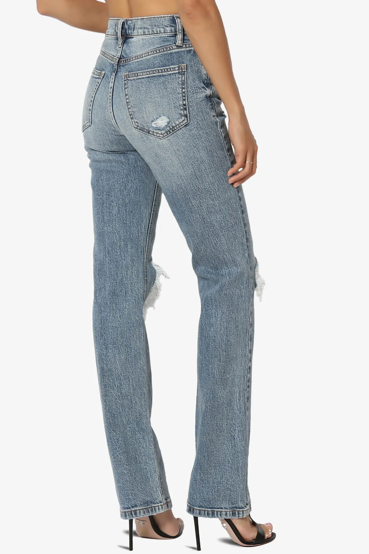 Codi High Rise Dad Baggy Jeans in Route Med