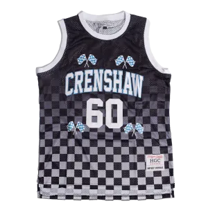 CRENSHAW CHECKER FLAG BASKETBALL JERSEY BLACK