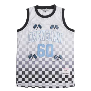 CRENSHAW CHECKER FLAG BASKETBALL JERSEY WHITE