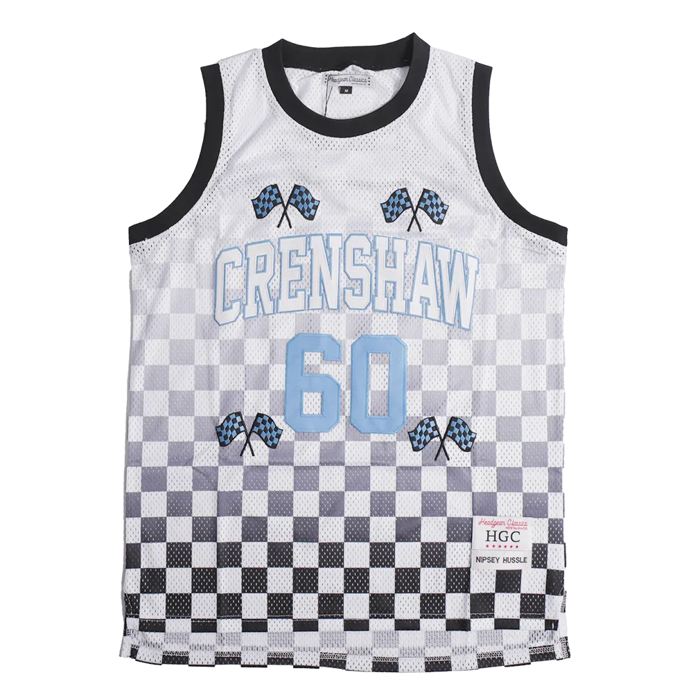CRENSHAW CHECKER FLAG BASKETBALL JERSEY WHITE