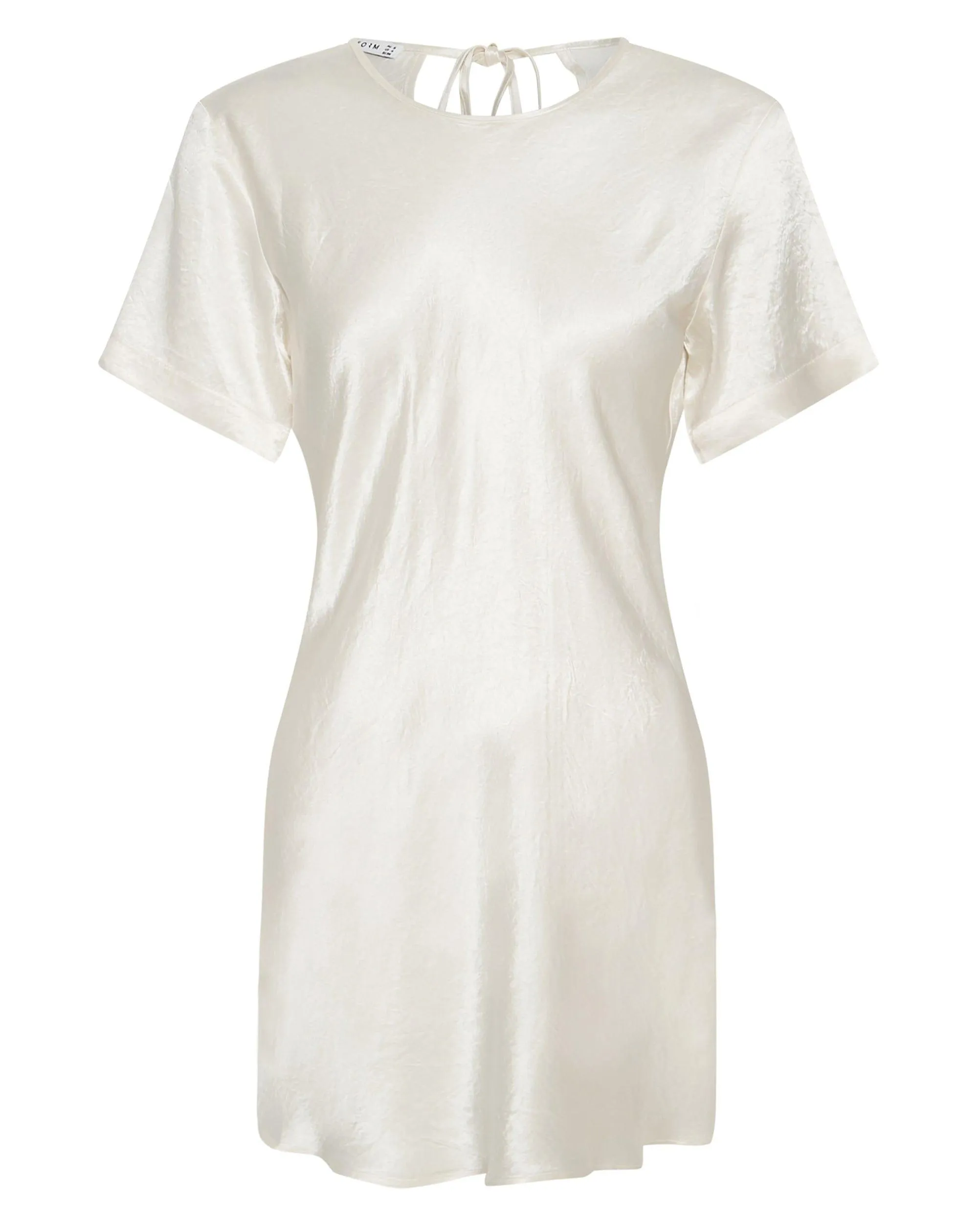 CRUSH BIAS TEE MINI DRESS | CREAM
