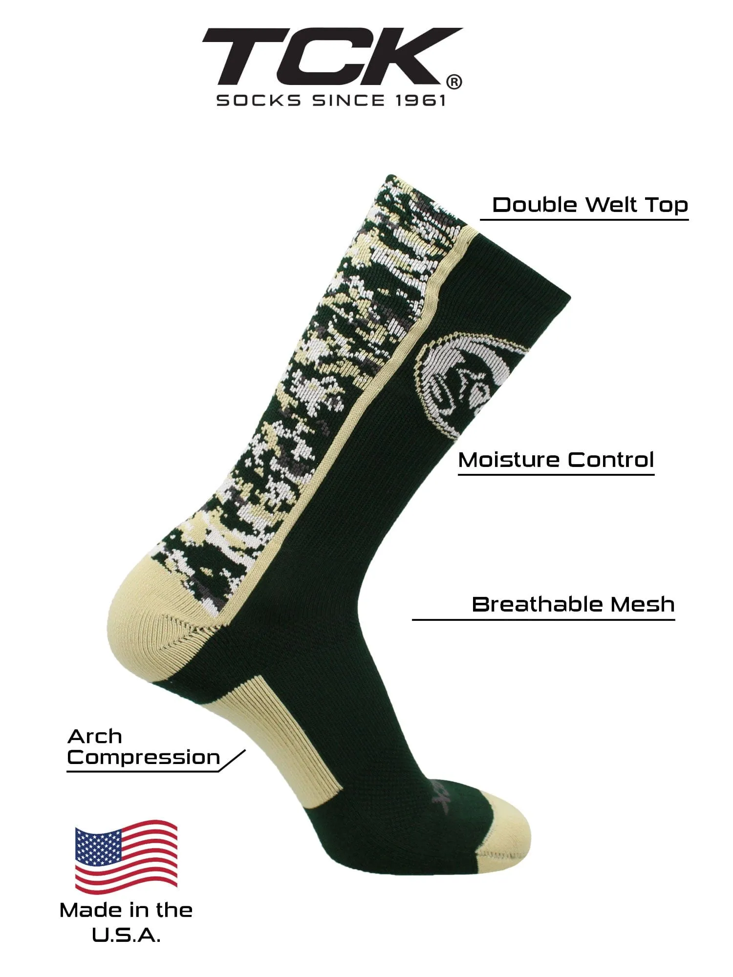 CSU Rams Socks Digital Camo Crew