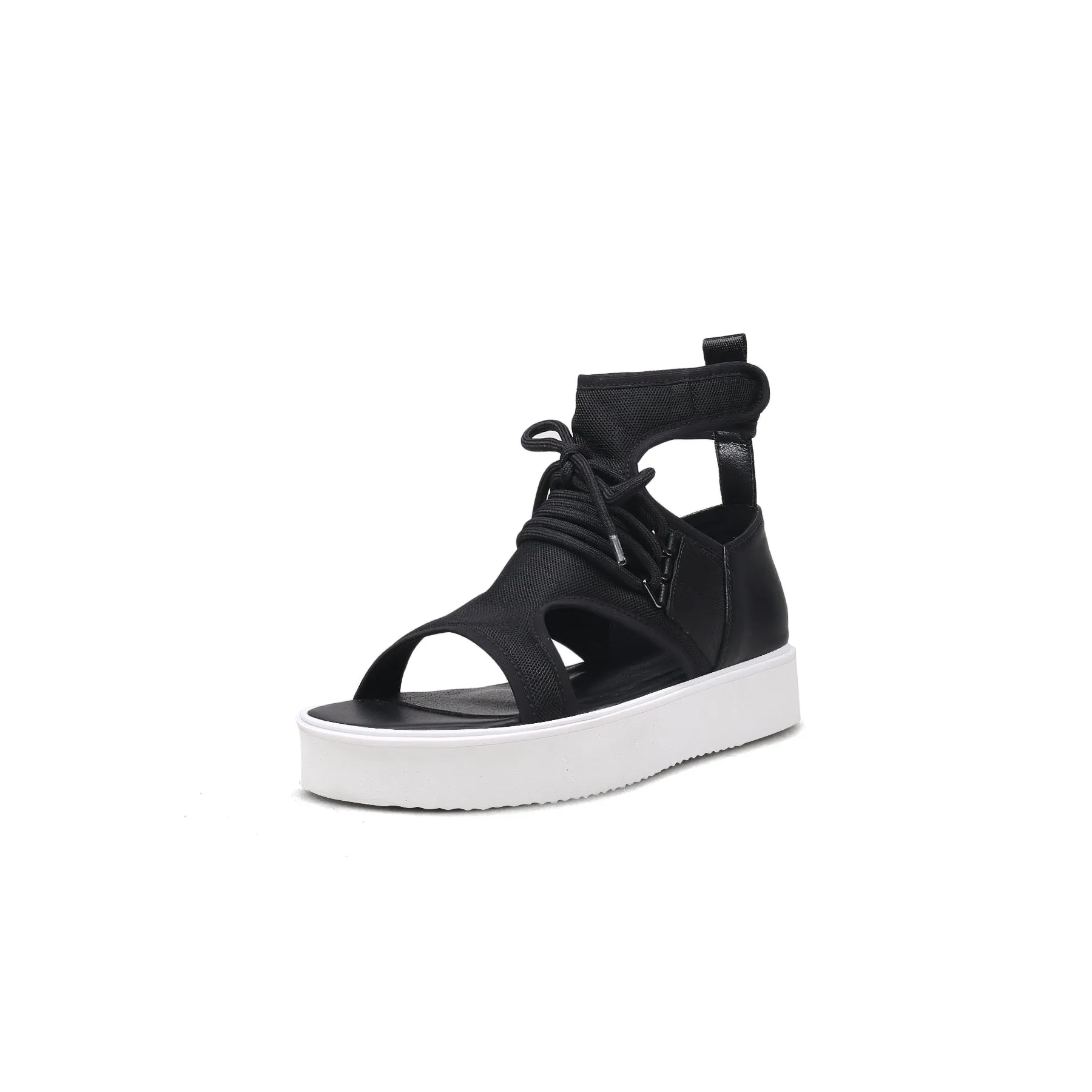 Cut-Out Black Platform Gladiator