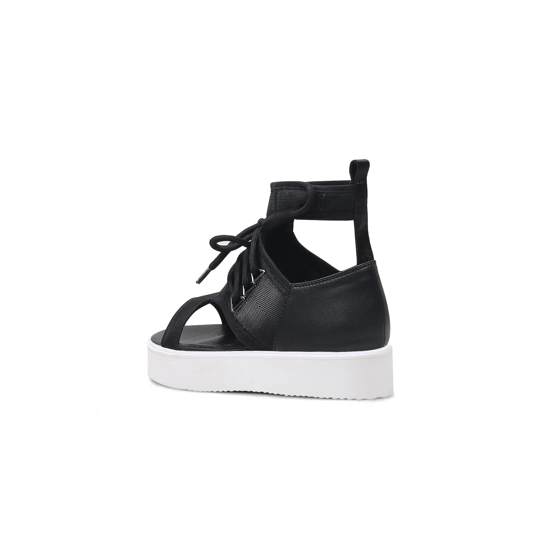 Cut-Out Black Platform Gladiator