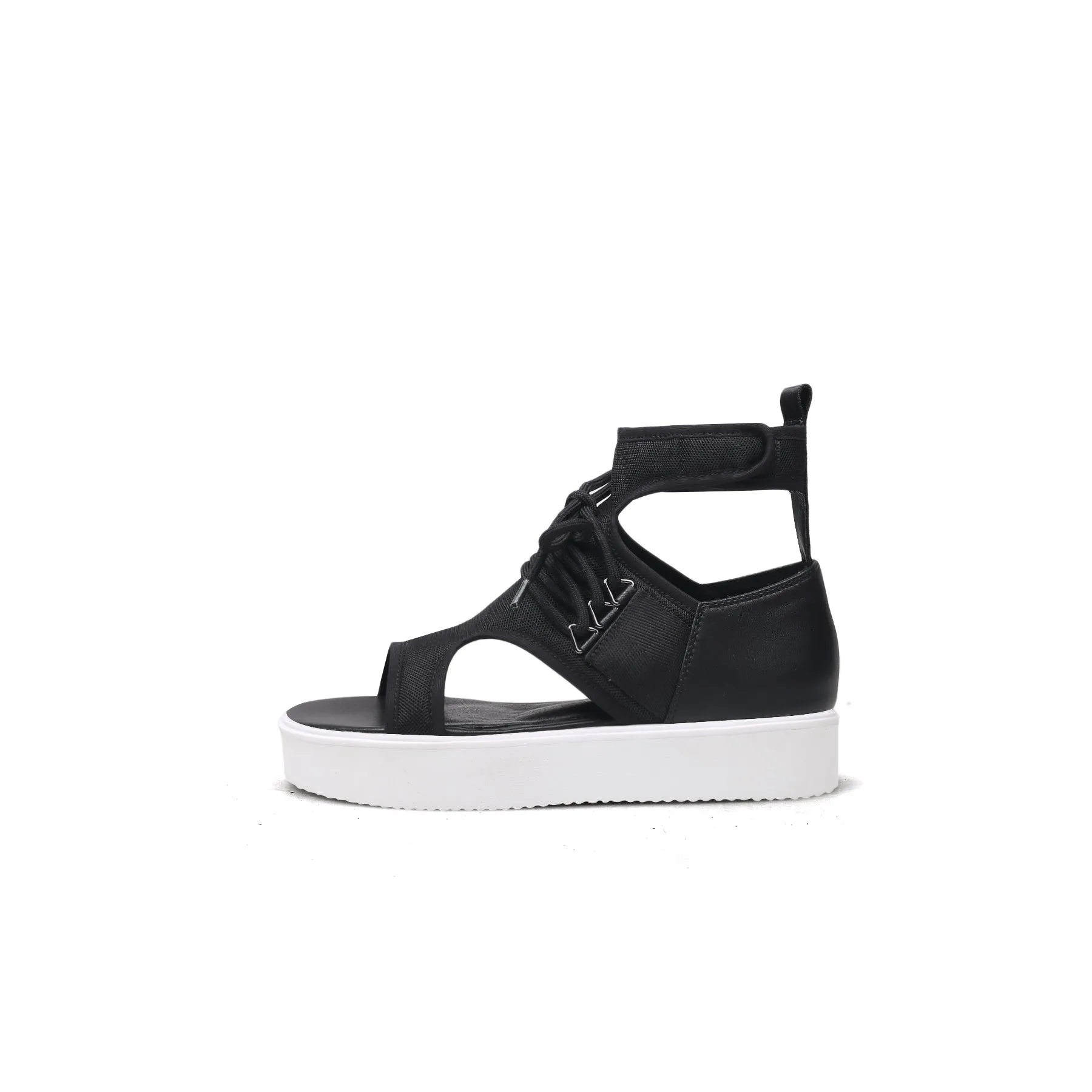 Cut-Out Black Platform Gladiator