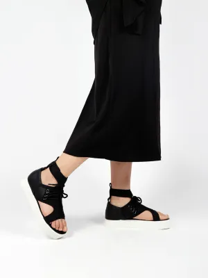 Cut-Out Black Platform Gladiator