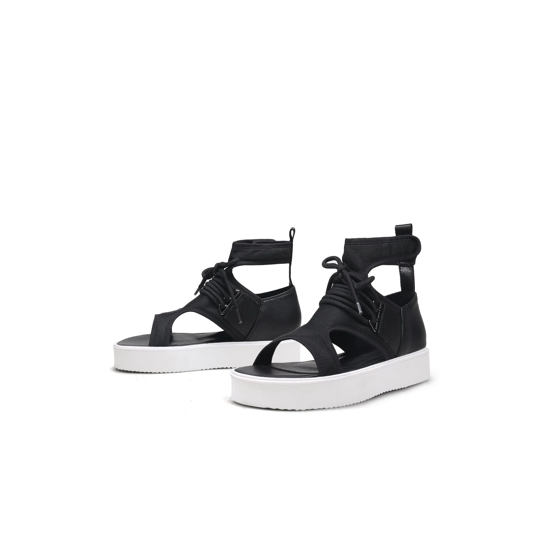 Cut-Out Black Platform Gladiator