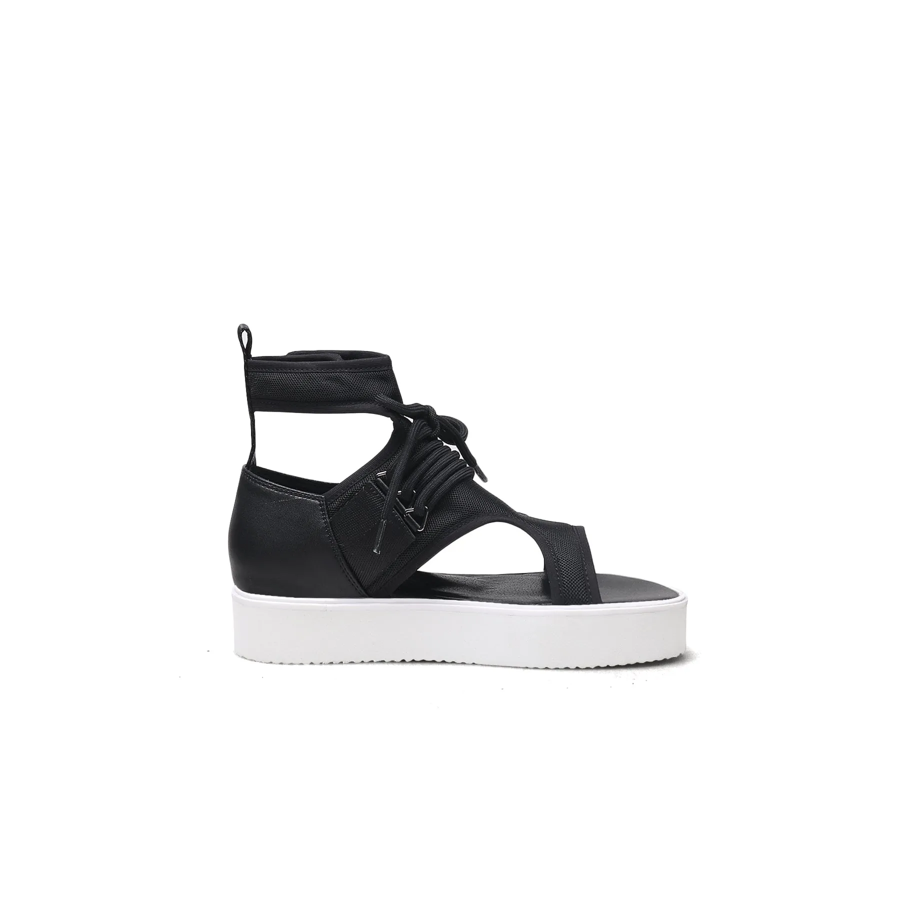 Cut-Out Black Platform Gladiator