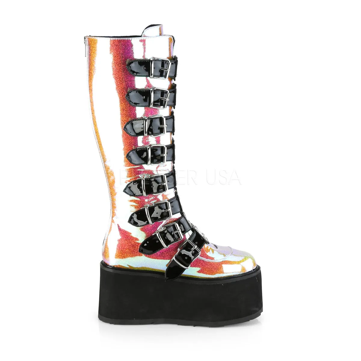 DAMNED-318  Pink Shifting Glitter Vegan Leather