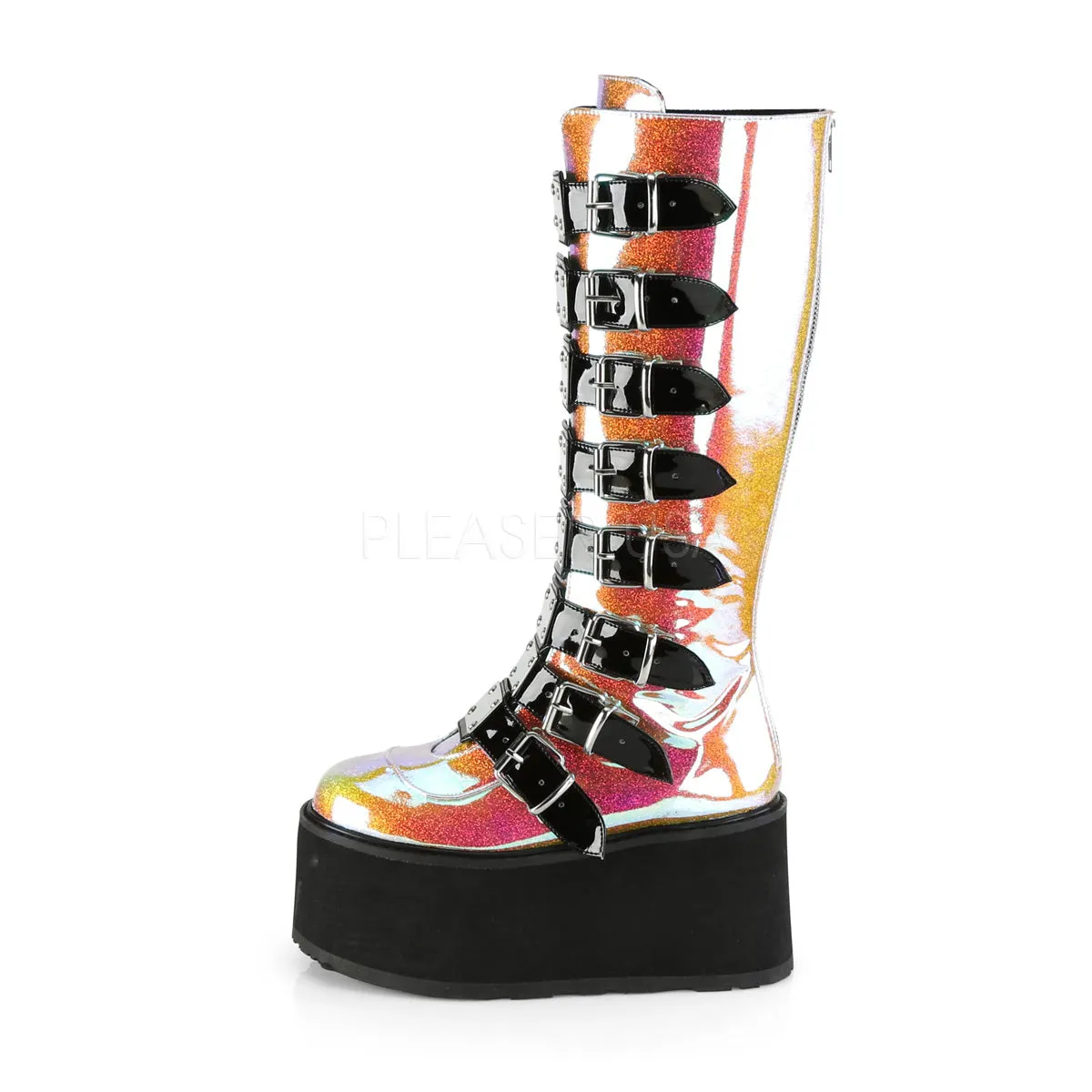 DAMNED-318  Pink Shifting Glitter Vegan Leather