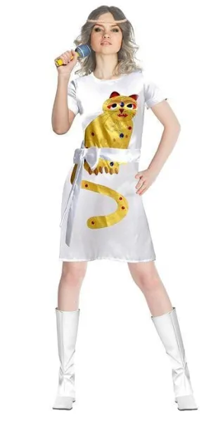 Dancing Queen Cat Dress Yellow
