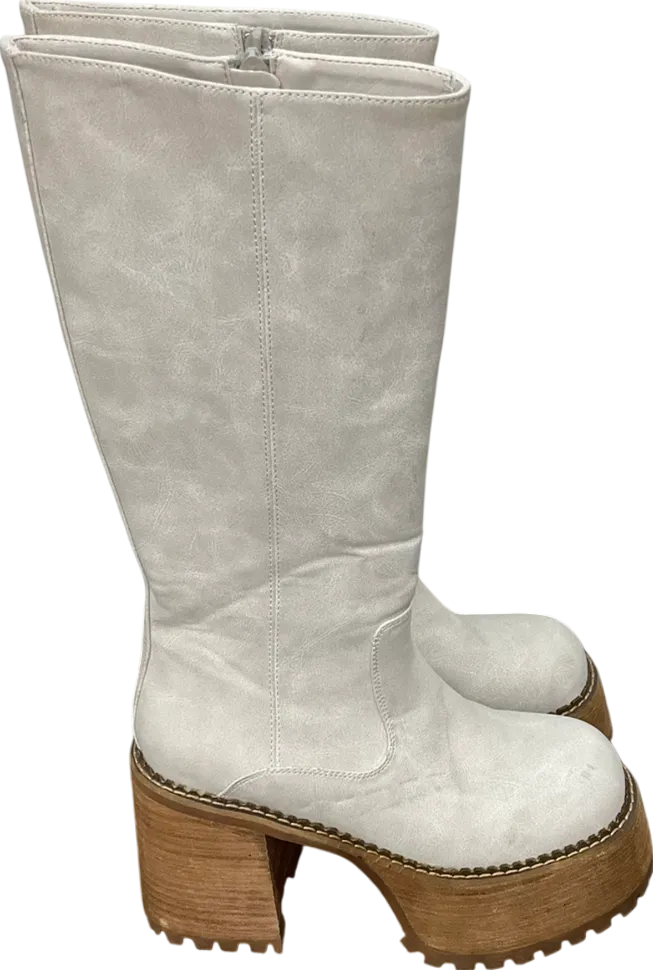 Delias Grey Vintage Soul Knee High Boots UK 6 EU 39 👠